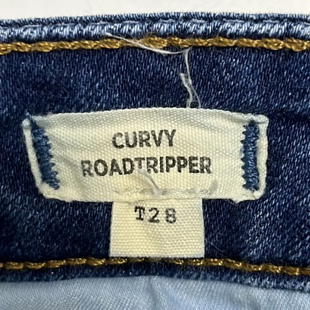 Madewell Women’s Curvy Roadtripper Medium Wash Whiskering 5-pocket Jeans- T28